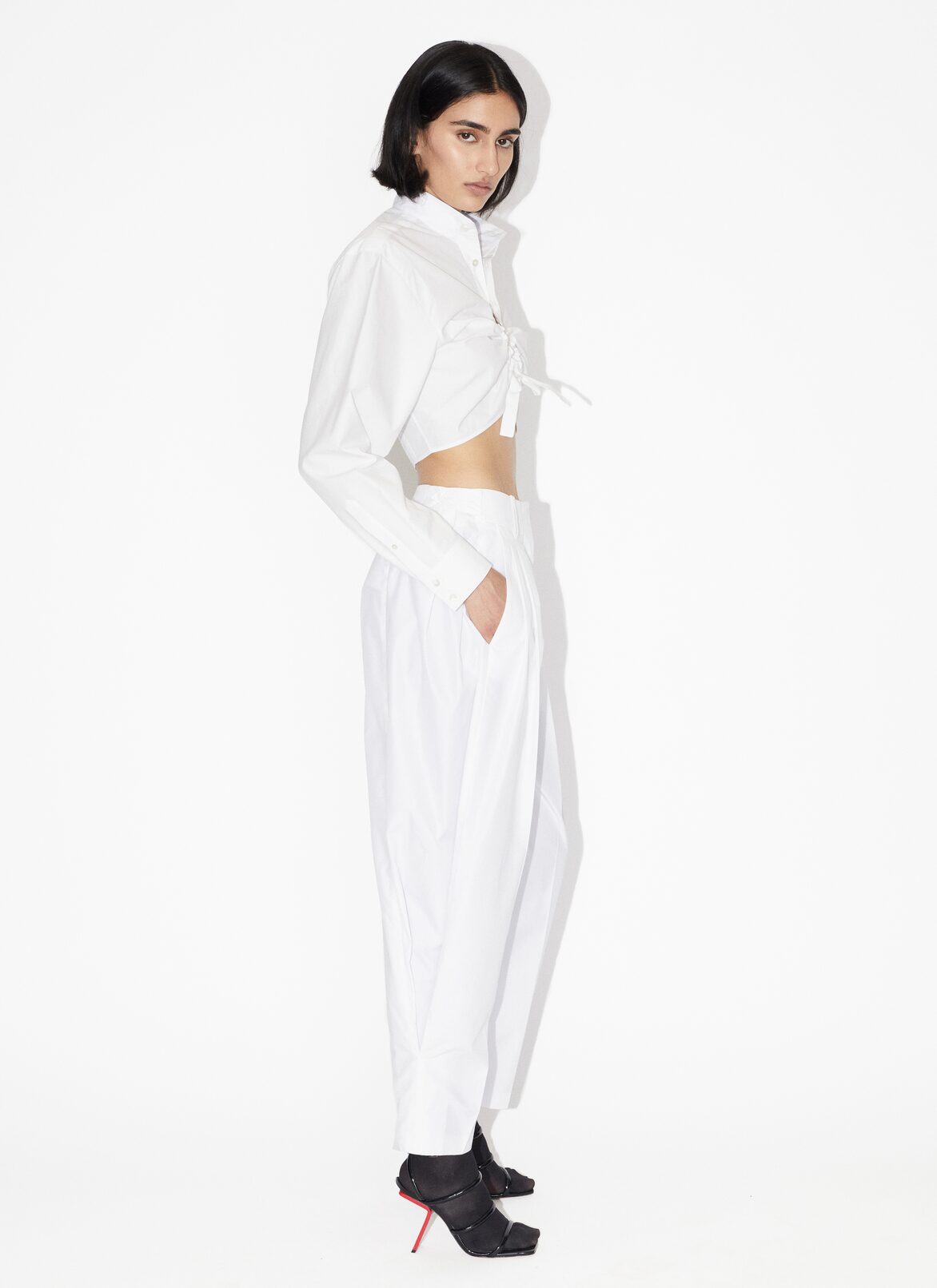 Loose poplin trousers ALAÏA WHITE LOOSE POPLIN TROUSERS